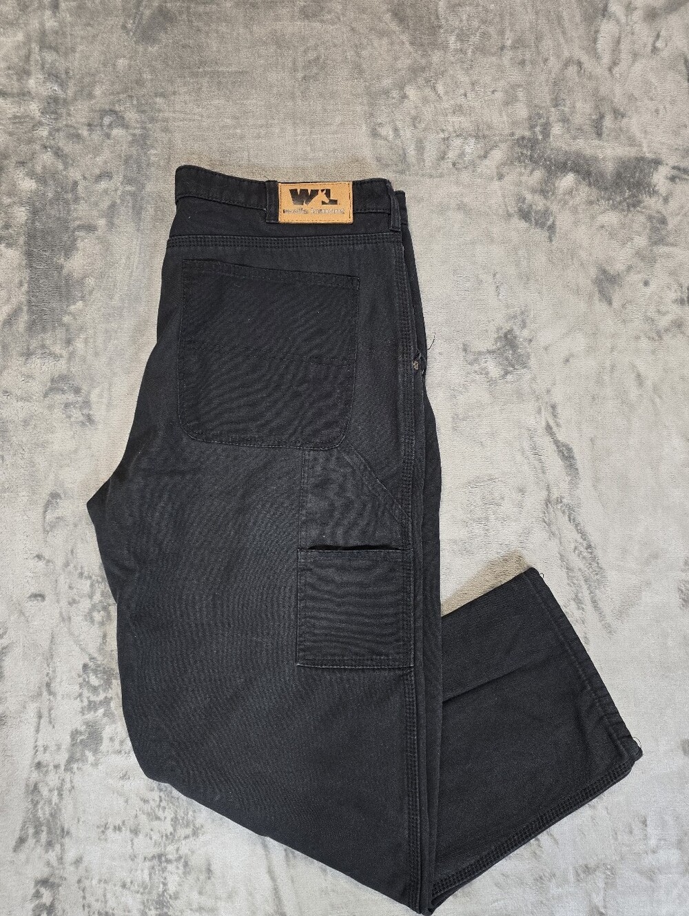 Wells Lamont Fleece Lined Carpenter Pants Size 38x30 Black Insulated Utility